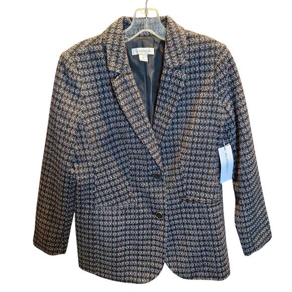 NWT Liz Claiborne 2P Brown Womens Blazer Jacket Suit Coat Petite PS SP Small New - Picture 1 of 6